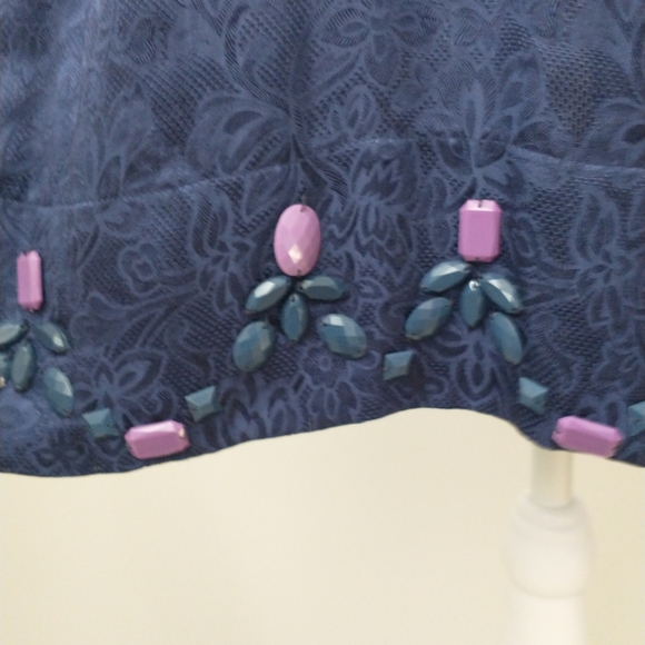 Sandro silk floral brocade beaded dress 1 US S - Picture 5 of 10